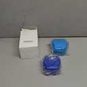 KISEER 2 Pack Colors Denture Bath Case Cup Box Holder Storage Soak Container with Strainer Basket for Travel Cleaning (Light Blue and Blue)