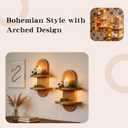 2PCS, Boho Shelves, Arched wall Shelf, Floating Shelf for Home Decor, wall Display for vases (Beige)