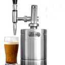 NutriChef Nitro Cold Brew Coffee Maker - Home Brew Coffee Keg, Nitrogen Coffee Machine Dispenser System w/ Pressure Relieving Valve Kit & Stout Creamer Faucet, Stainless steel - NutriChef NCNTROCB10