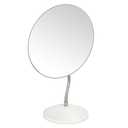 YEAKE Adjustable Flexible Gooseneck Makeup Mirror,360°Rotation Folding Portable Desk Vanity Mirror with Stand Shower Shaving Cosmetic Mirror Round Large