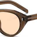 Retro Oval Sunglasses for Women Men Small Narrow 90s Vintage Round Shades UV400 Lightweight Designer Cateye Glasses