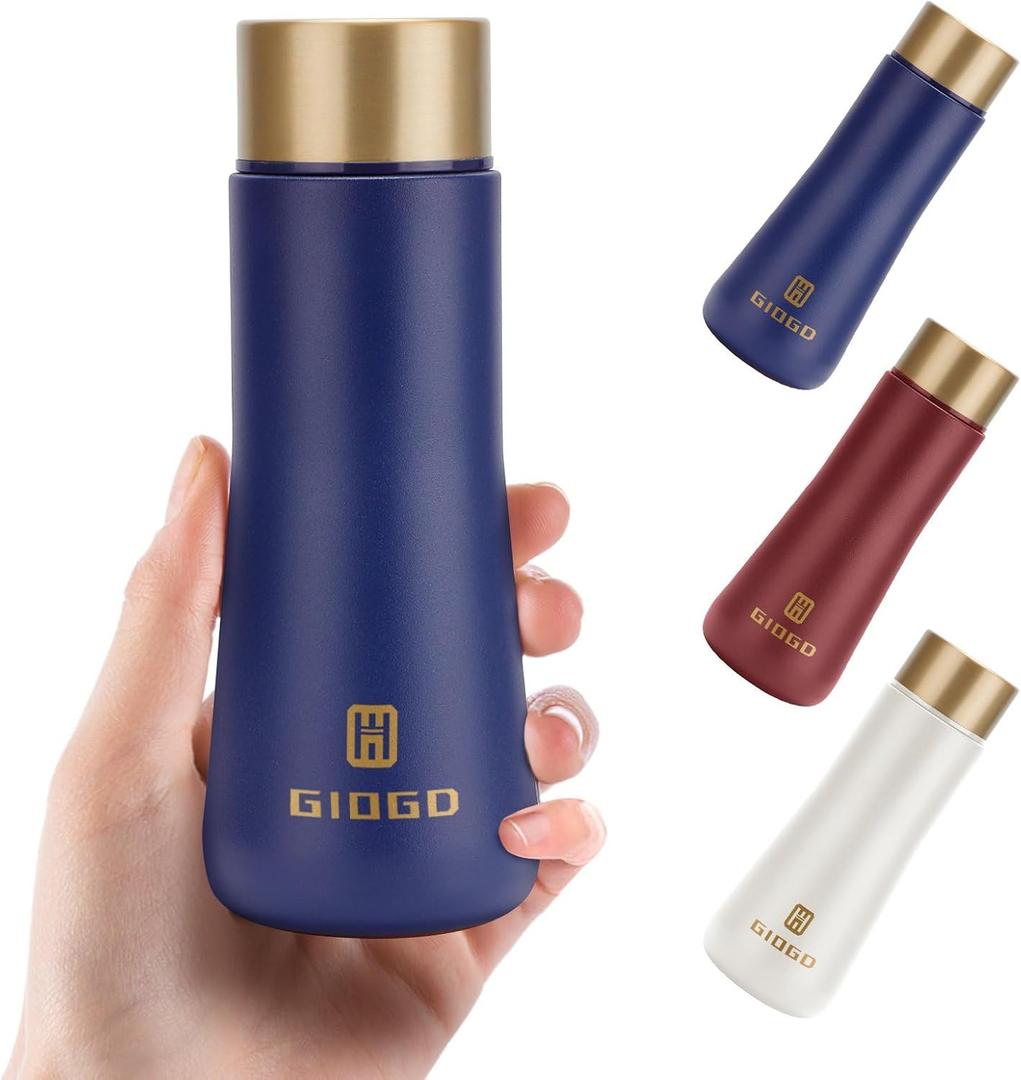 Small Thermo Bottle Slim Mini Vacuum Insulated Water Bottle 180ml/6.1oz Water Flask Stainless Steel Thermal Water Bottles Thermo for Hot and Cold Drinks Perfect for Purse or Kids Lunch Bag(Blue)