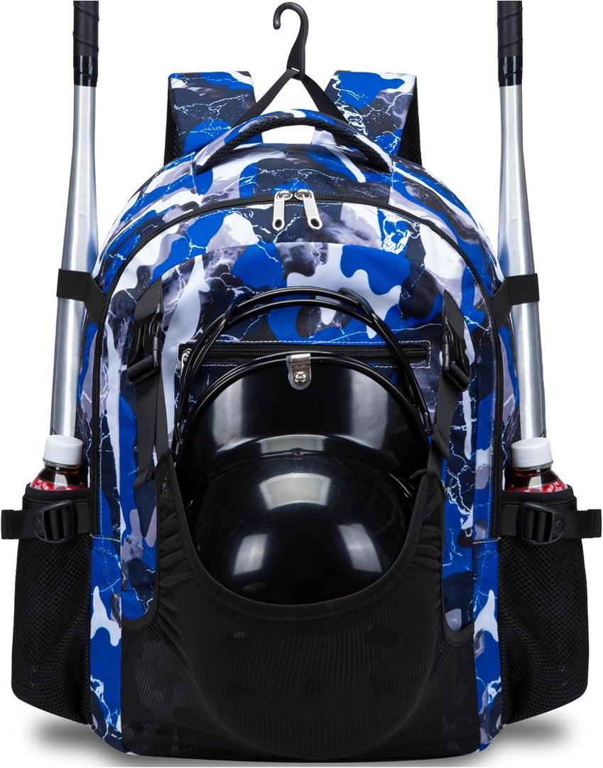 Baseball Softball Backpack for Kids Boys Girls 6-8 8-12 12-14 Large Youth Bat Bag for Gear Storage Baseball Softball Tball Equipment Back Pack with Separate Shoe Bag Camouflage