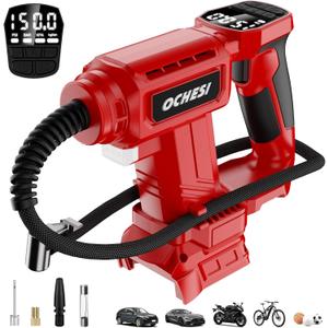 Cordless Tire Inflator Air Compressor for Milwaukee 18V Battery, 150PSI Portable LED Light Handheld Air Pump with Digital Pressure Gauge for Cars, Motorcycles, Bikes, Sport Balls(Only Tools)