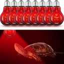 Kittmip 8 Pcs 100w Infrared Heat Lamp Bulbs Reptile Heat Lamp Infrared Basking Reptile Emitter Light BulbsBasking Spot Lights for Turtle, Lizard, Chickens Coop(Red)