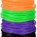 120 Pcs 80s Silicone Jelly Bracelets Neon Stretchable Gel Gummy Rubber Bracelets 80's Hair Ties for Aldults(Black, Orange, Purple,Green)