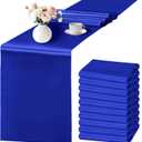 10 Pack Royal Blue Satin Table Runner 12x108 Inches Long, Bright Silky Smooth Satin Table Runner Table Decor for Wedding Banquet Christmas Prom Event Birthday Party