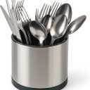 Utensil Silverware Holder, Kitchen Knife Fork Spatula Tableware Cutlery Organizer,Spoon Silverware Caddy Organizer Countertop Small Tray Storage 2025Version (Silverware Holder Silver)