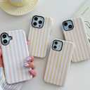 Compatible with iPhone 14 Pro Max Case,Cute Yellow Stripes Vertical Lines Pattern with Shockproof Slim Soft TPU and Hard PC Protective Cover for Women Designed for iPhone 14 Pro Max Case