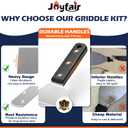 Griddle Accessories Kit, Joyfair 18Pcs Flat Top Grill Accessories for Blackstone, Stainless Steel Hibachi Griddle Tool Set with Spatula, Basting Cover Burger Press for Outdoor BBQ (ABS Handles)