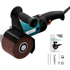 Surface Conditioning Tool 1400W, Burnishing Polishing Machine with 8 Variable Speed, Electric Handheld Stainless Steel Polisher Set, Metal Burnishing Machine Kit with Burnishing Wheel, Blue