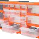 22 Drawer Plastic Storage Unit, Versatile Organizer for DIY Tools Screws Small Parts Wall Mountable Stackable Translucent Removable Dividers for Customised Organisation