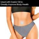 30pcs Disposable Castor Oil Pack Wrap for Bully Button, PU film Transparent Patches Organic Cotton , Self-Adhesive Wrap Pads, Portable Anti Leakage Castor Oil Packs Kit(No Oil