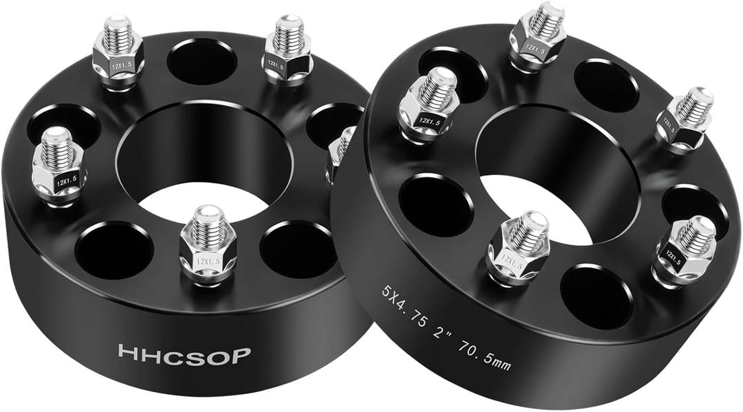 5x4.75 Wheel Spacers 2" (50mm) Bore 70.5mm with M12x1.5 Studs for Chevy S10 Blazer Corvette Camaro Corvette Impala/GMC S15 Sonoma Jimmy Pontiac Firebird, 2PCS 5x120.65 Wheel Adapters 2 Inch