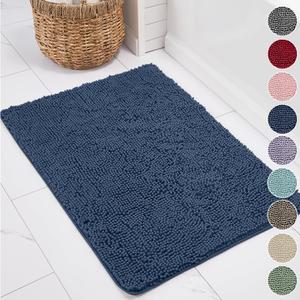 Bathroom Rugs, Chenille Soft Absorbent Bath Rug, Shaggy Shower Mat, Quick Dry Machine Wash Bathmat, Plush Carpet Mats for Tub, Bathtub and Room Home Decor Accessories, 30x20"