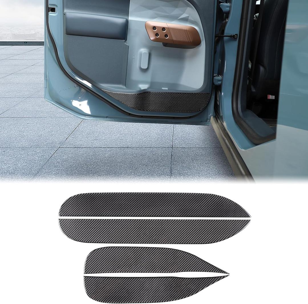 Aunginsy Car Anti-Kick Door Panel Cover Trim Sticker Compatible with Ford Maverick 2022-2024 Truck Carbon Fiber Front Rear Inner Door Anti Kick Panel Decorative Cover Decal Protector Strip Accessories (Black)