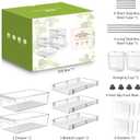 Clear Bathroom Organizers 2 Sets 3 Tier, Pull Out Organizer and Storage with 2 Cups, Slide Out Drawer Storage Container with 6 Dividers, Multi-Purpose Bathroom Organizer, Kitchen Under Sink Organizer