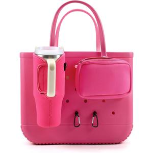 4PCS Organizer Holder for Bogg Bag, Accessories for Bogg Bags, Phone & Cup Holder compatible with Bogg Bag Original (Rose red)