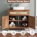 24 Inch Pedestal Sink Storage Cabinet, Bathroom Vanity Sink, Brown