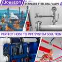 3/4'' Female NPT Ball Valve 304 Stainless Steel Full Port Threaded,Heavy Duty Shut Off Valve for Compressed Air,Water,Oil,Gas with Blue Handle,7PCS