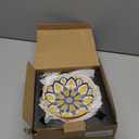 Cat Bowls, Ceramic Cat Food Bowl Set with Silicone Ring, Non-Slip Cats Dishes or Cute Plates for Feeding Indoor Cats, Kitten, Small Dogs (Bohemian-4 Pack, 5.5 Inches)