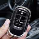 TPU Key Fob Cover Compatible with Honda Accord Civic HR-V CR-V Pilot Sport SI EX EX-L Touring etc Smart Key--Premium Soft TPU 360 Degree Full Protection Key Shell(Clear)