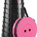 Doseno Upgraded Foldable Stool Thickened, Portable Collapsible Stool Retractable Stool for Fishing, Hiking Tours, BBQ, Parties, Outdoor Activities（Pink）
