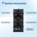 Power Window Control Switch Master Door Button Compatible with 2003-2008 Ford Crown Victoria/F150/Expedition, 06-08 Lincoln Mark LT, 03-08 Mercury Grand Marquis/Marauder Replace OEM 5L1Z14529AA