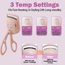 Heated Eyelash Curler, Rechargeable Electric Eyelash Curler, 3-Level Temperature Control, 24 Hour Long Lasting Curl, Suitable for All Beauty Enthusiasts