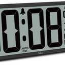 WallarGe 14.5'' Large Digital Wall Clock Battery Operated with Jumbo Numbers, Temperature and Date - Easy to Read and Set, Auto DST