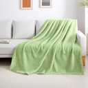 Sherpa Fleece Throw Blanket for Couch, Soft Warm Thick Blanket Cozy Fluffy Microfiber Throw Flannel Double Reversible Luxurious Blankets for Bedroom Livingroom, Sage Green Throw