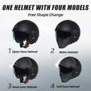 TRIANGLE Full Face Motorcycle Helmets,Off-Road Motocross Helmet for Men & Women,Dual Visor with Internal Tinted Sunshield,Open Face 3/4 Adult Racing Helmet DOT Approved(Black,L)