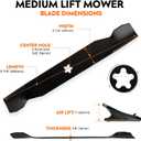 138971 42 inch 5-Star Blades for Craftsman LT1000 LT2000 YT3000 T110 Husqvarna YTH22V42 YTH18542 YTA18542 Poulan 42'' Deck Cut Lawn Tractor Zero-Turn Mower 127843 532138971 (Medium Lift) 2-Pack, Black