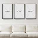 Large Framed Neutral Abstract Wall Art, 3 Piece Modern Minimalist Canvas Prints Paintings Artwork for Walls, Black Beige Brown Neutral Tone Pictures for Living Room Hallway Dining Wall Decor 20x30 In, 20" W X 30" H X 3pcs
