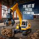 Ruko 1561 RC Excavator 3 in 1 Construction Toys for Boys, 17 Channel Remote Control Vehicles with Grab Alloy Shovel Drill, Realistic Lights & Sounds Digger Sandbox Gifts for 6-14 Years Kids Adults