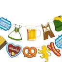Blulu Oktoberfest Decoration Banner, Bavarian German Party Bunting Garland, Multicolor, 13.78 x 7.09 Inches, for Party Decorations Supplies