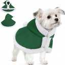 AOFITEE Dog Christmas Cloak - Christmas Dog Costume, Funny Green Pet Santa Cloak with Hat for Small Dogs, Soft Fleece Xmas Cape Holiday Party Outfit for Cats & Puppy, Medium Large Dogs
