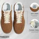 Women's Fashion Sneakers Casual Retro Walking Shoes Lace-Up Lightweight Comfortable Low Top Non-Slip Footwear, Size 7US Brown