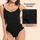 Shapewear, Bodysuit for Women, Tummy Control Bodysuit with Adjustable Straps, Seamless Snatched Body Shaper (Black, S)