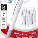 Pentel Floatune Retractable Rollerball, 1.0mm Bold Point, Blue Ink, 5-pk (BY210PF5C)