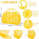 Tatuo 8 Pcs Jelly Bags Bulk Jelly Purse Plastic Basket Party Favor Beach Handbags Easter Egg Basket for Women Girls Kids