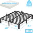 10 Inch Queen Bed Frame with Rounded Corner and Headboard Hole Mattress Retainers 3500 LBS Metal Heavy Duty Steel Slats Support No Box Spring Needed Platform Noise Free Easy Assembly