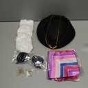 5 Pcs Flight Attendant Costume Accessories Women Airline Stewardess Outfits Flight Attendant Hat Pin Sunglasses Scarf Gloves (Black)