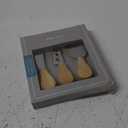 Pro Series 3-Piece Cheese Knife Set, Wood Handle and Stainless Steel, Spreader, Pronged Knife, Spatula