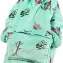 Narecte Cozy Oversized Blanket Hoodie Wearable Blanket Adults Soft Hooded Blanket Hoodie Birthday Gifts for Women Christmas (Plants)