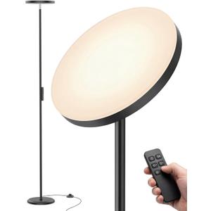 Floor Lamps for Living Room, 69" Tall LED Lamp, 2800LM Standing Lamp Remote & Foot Switch with 1H Timer, 2700-6500K Stepless Dimmable Modern Pole Light for Bedroom, Reading, Black
