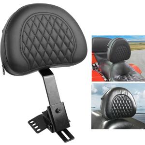 Motorcycle Adjustable Plug-in Driver Backrest Compatible with for Harley Touring Models Road King Street Glide Road Glide Electra Glide 1997-2024 Rider Backrest