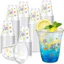 50 Pcs Cartoon Snack Cups 12 oz Disposable Blue Plastic Cups, Sponge