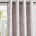 Mocha and Silvery 100% Blackout Curtains 84 Inch Length 2 Panels, Jacquard Thermal Insulated Noise Reducing Grommet Drapes for Bedroom Living Room, 2pcs, 52" W x 84" L