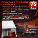 ATRACYPART WF-9875 75 Amp RV Power Converter/Charger - Deck Mount Auto-Detect Three-Stage Smart Charging - Replace WF-9800 Series Converter WF-9865-AD-CB, WF-9875-MBA,WF-9875-AD-MBA,WF-9875AN